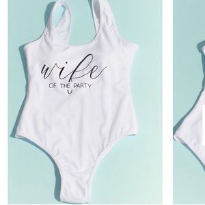 David’s Bridal Wife of the Party Scoop Back One Piece Swimsuit